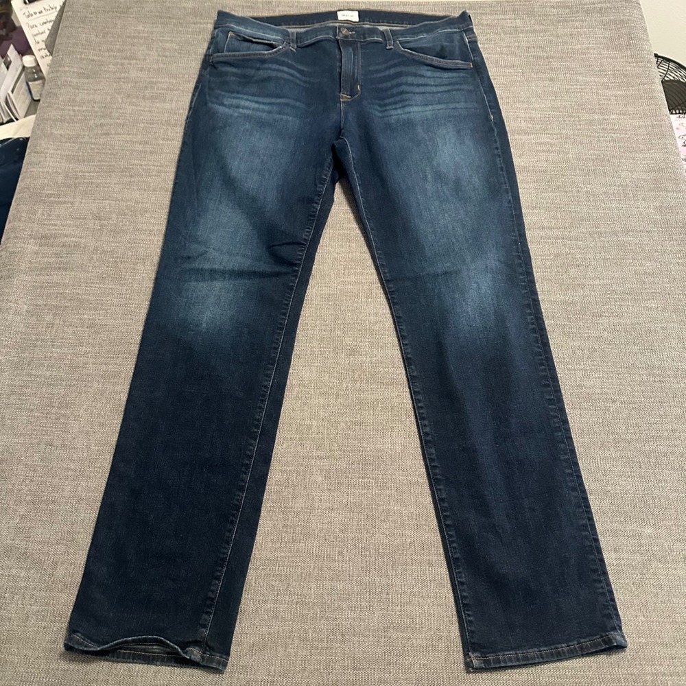 Hudson Byron Jeans Mens 38 Dark Blue Slim Straight Zip Fly Denim
